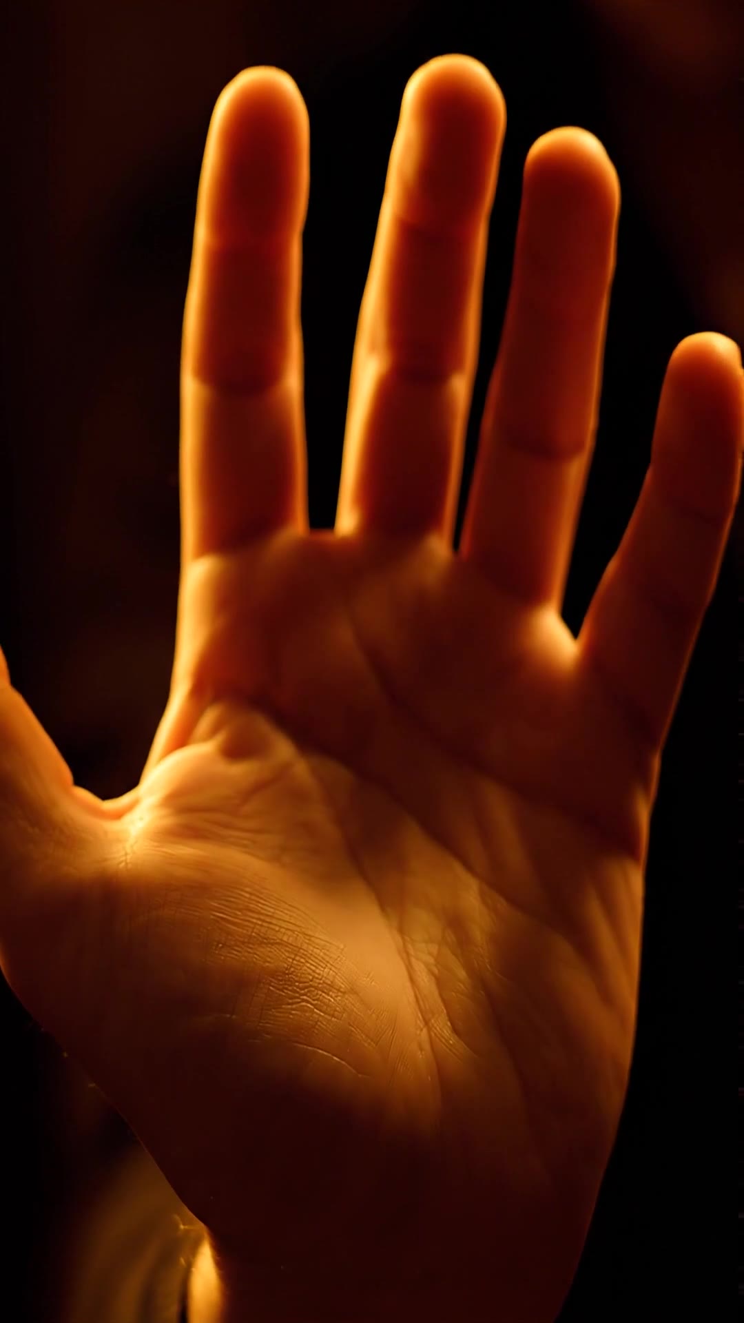 Open palm in golden light