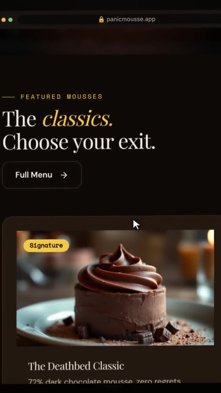 Storyboard frame: the product page